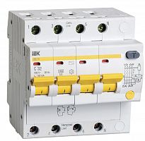 Автомат дифференциального тока АВДТ IEK KARAT АД14 4п 32А 100мА 4,5кА C тип AC картинка